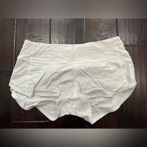 White speed up lululemon shorts